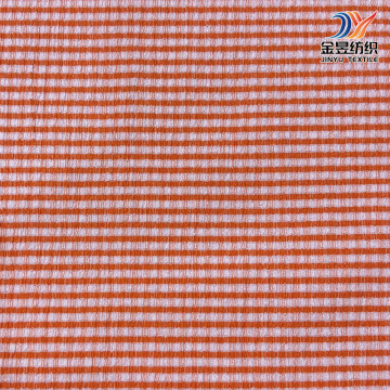 Modern Striped Crepe Fabric with Gingham Pattern