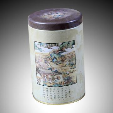 tin can---flat air tight lid round tea tin can,coffee tins,full print