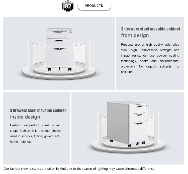 China Manufacturer Office Furniture Storage Hanging Mobile Metal 3 Drawer File Cabinet