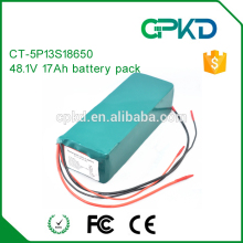 OEM battery pack, 18650 lithium rechargeable battery pack 48.1V 17Ah for electric scooter battery