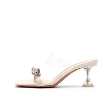 2021 summer slim heel transparent strap lady sandals