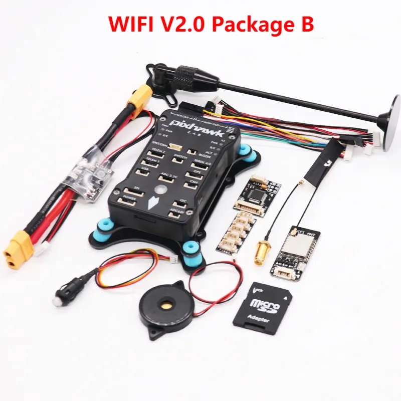 Pixhawk WIFI V2.0 Module PX4 PIX 2.4.8 32 Bit Flight Controller Autopilot 4G TF Safety Switch Buzzer