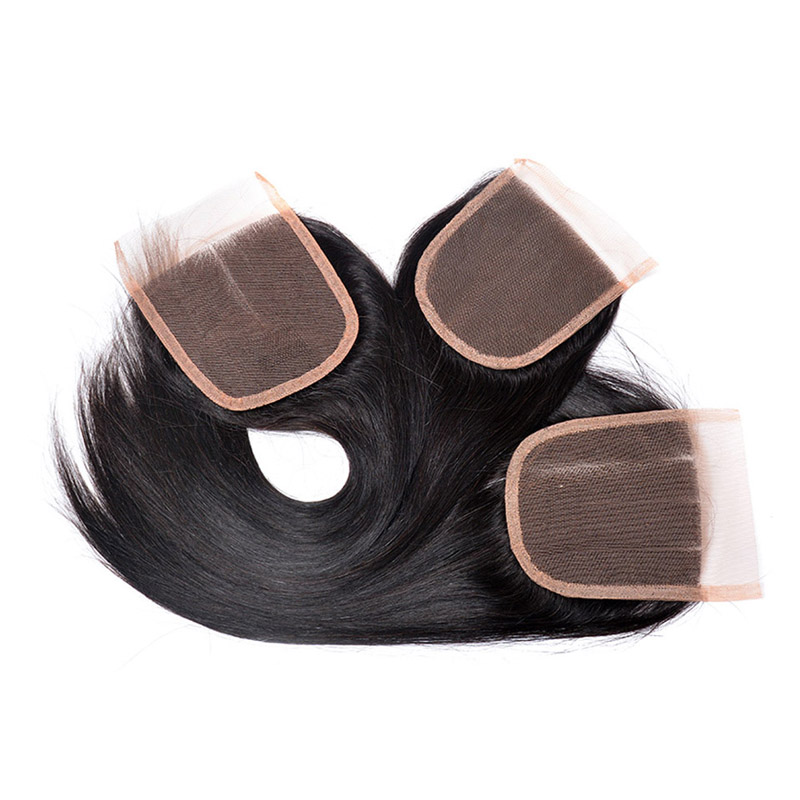 Brazilian hair bundles with closure  100% Brazilian Straight Human hair with closure  Hair Weave