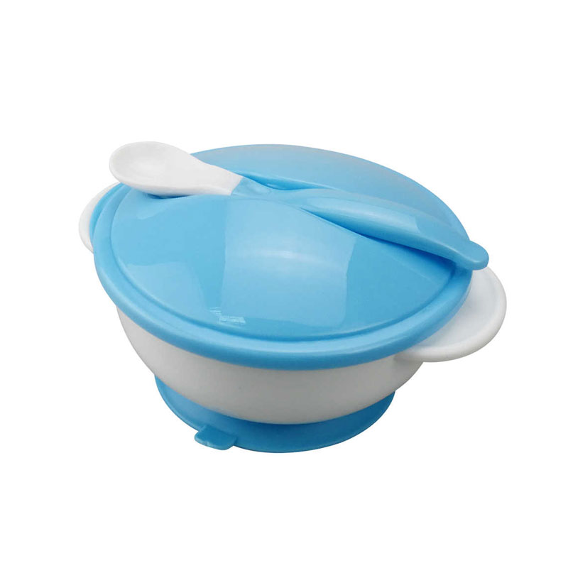 Plastic baby feeding snack bowl suction baby bowl spoon set