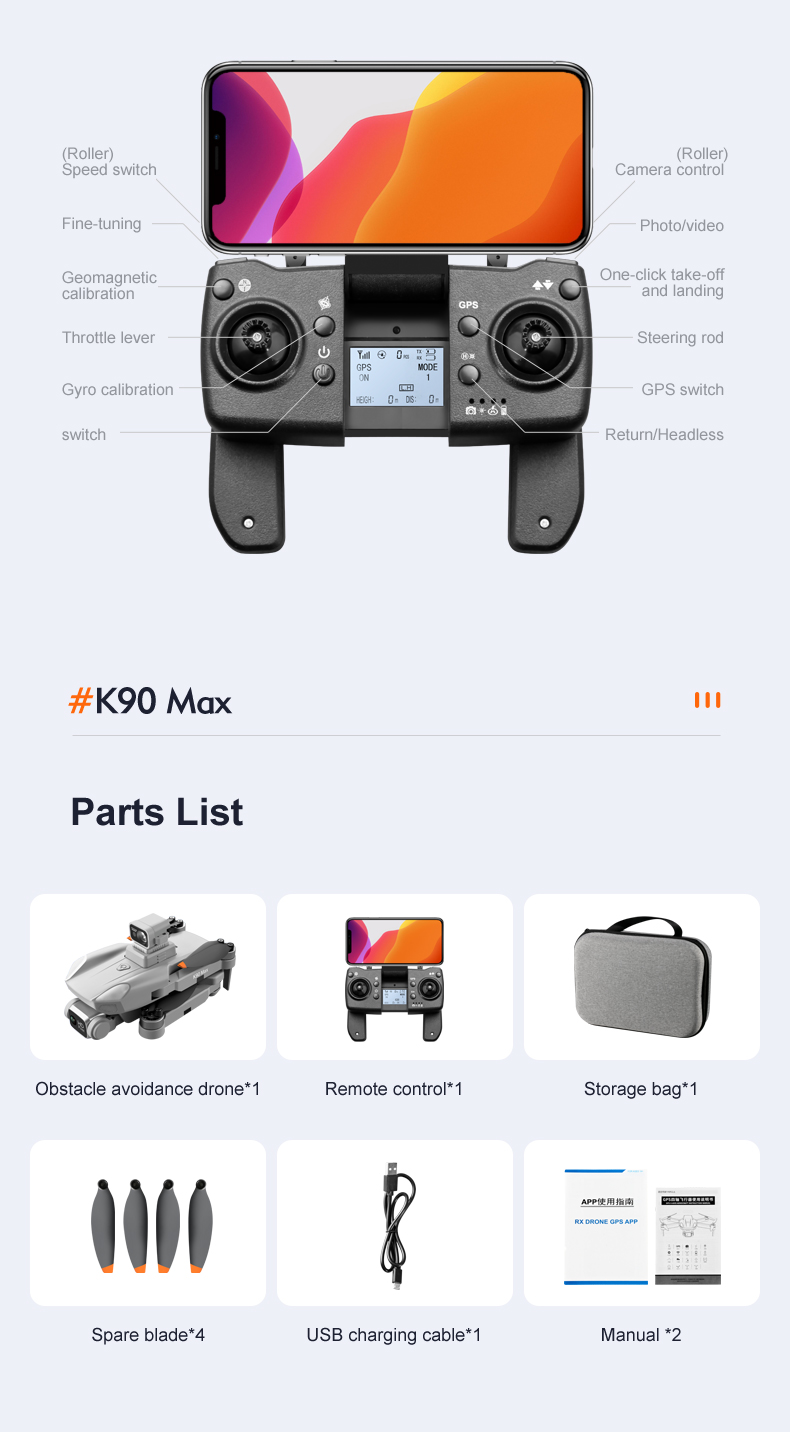 K90 Max K90 Max Drones 360 Degree Laser Obstacle Avoidance 4K HD Aerial Photography Quadcopter Brushless Helicopter UAV