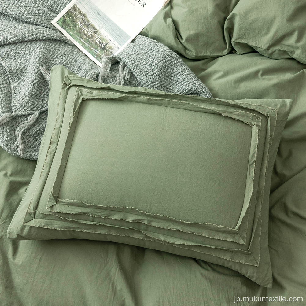 長方形のフレームパターン綿のベッドシート寝具セット