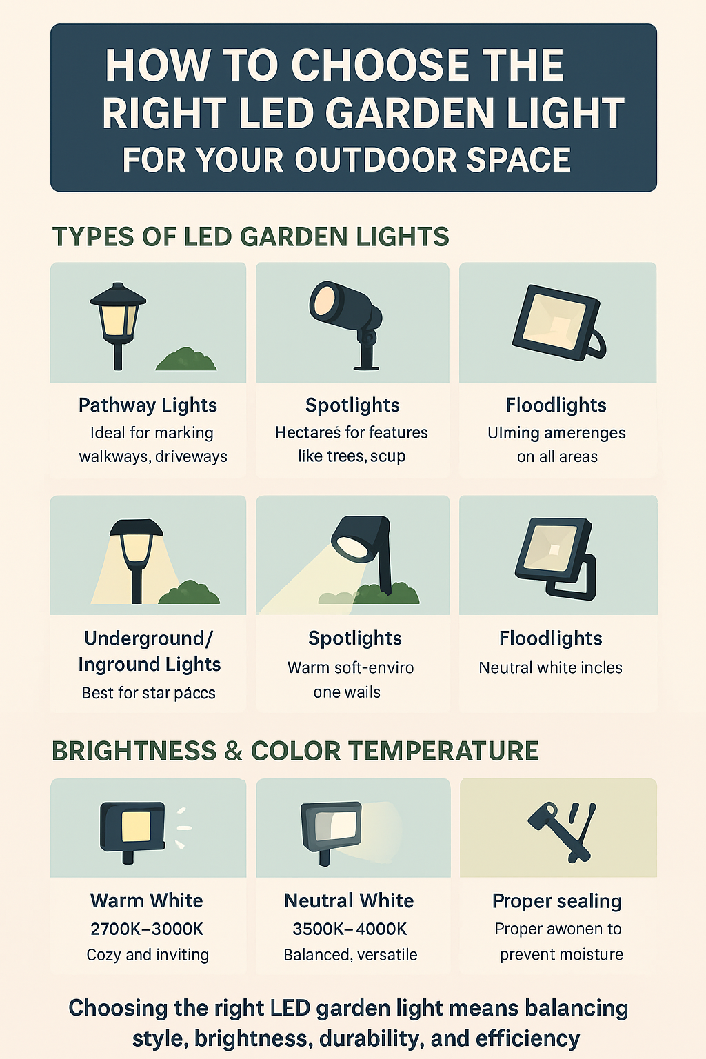 Doğru LED bahçe ışığını seçmek Choosing the right led garden light