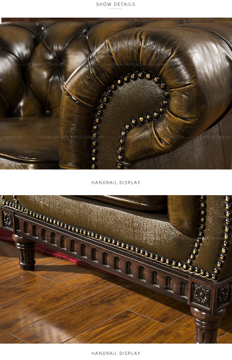 HAOSEN B264 supplier High end living room sofa 1+2+3 half leather sofa set customized wholesale