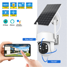 ICSee PIR Solar Security Camera - 5W Solar Panel, 4MP HD, Waterproof, 4G & WiFi