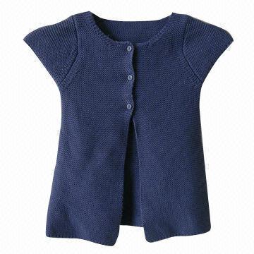 Baby sweater, made of 100% cotton, available in navy blue