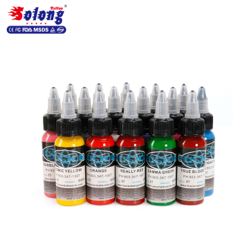 Solong wholesale best Tattoo Supplies 16 color Tattoo Ink Set 30ml bottle tattoo Ink set