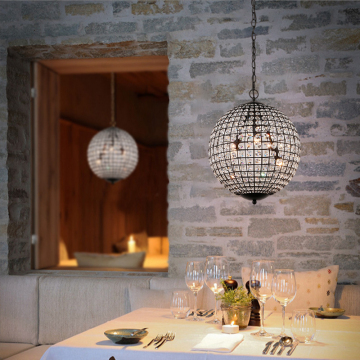 Modern Minimalist American Rustic Kitchen Round Beaded Gold Pendant Light Fixtures