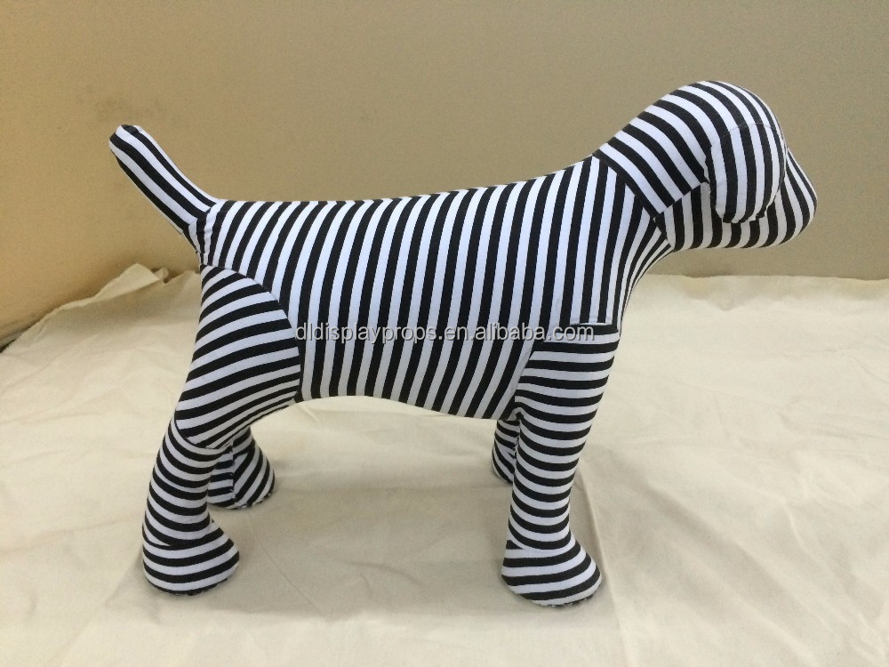 Cute fabric black & white color dog model window display props for Clothing store dog mannequin