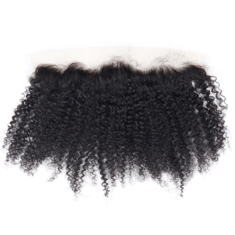 Wholesale afro kinky curly bundles Brazilian human hair bundles with 13x4 lace frontal 100% human hair weave extensions