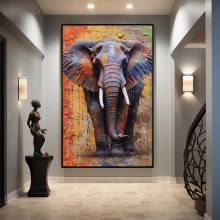 Elephant Abstract Art Framed Poster - Pop Wall Art for Living Room