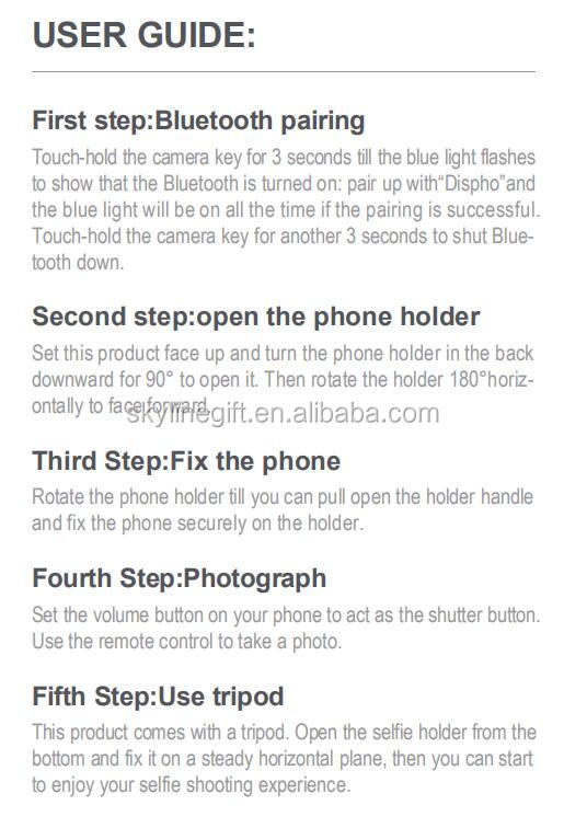 Smartphone Mobile Phone Selfie Stick tripod with remote control photo taking