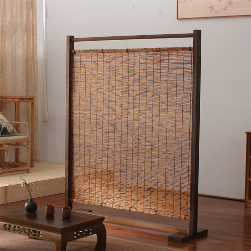 Vintage living room rattan room divider privacy screen