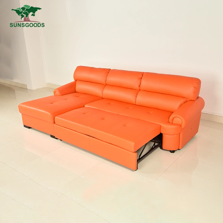 Leather Normal Sofa Modern Flat Bedroom Hotel Sofa Bed