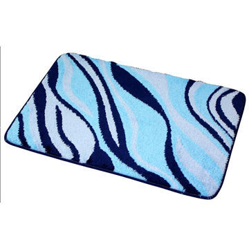 Computer Tufting Design Microfiber Bath Mats with TPR Backing, Customized Designs are Welcome