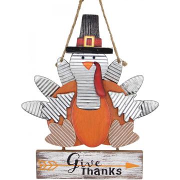 Turkey Shape Wooden Board Carved Give Thanks