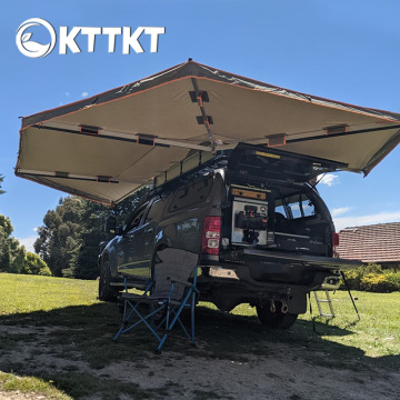270° khaki outdoor camping Scalloped car roof awning