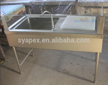 APEX supermarket normal stainless steel fish cleaning table/fish processing table