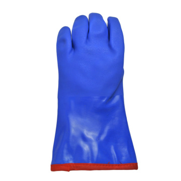 Azul PVC revestido Luva Algodão Linning Cashmere