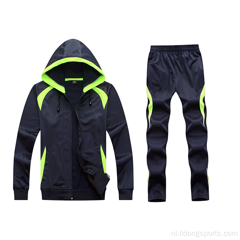 Groothandel tweedelig tracksuit set heren joggingpak