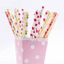 Coloured paper straws for drinking