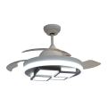 Modern Retractable Ceiling Fan with Square LED Module