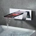 Wall mounted LED light four-sided basin faucet