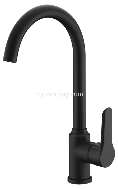 Robinet de cuisine contemporain en laiton noir mat