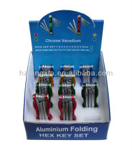 8pcs folden various colors Hex Keys with display box