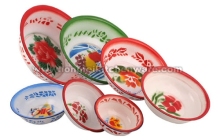 Enamel Ridged Basin Decor