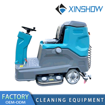 Electric driving floor scrubber