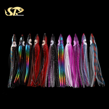 SUPERIORFISHING Squid Skirt Trolling Hoochies - Luminous Saltwater Fishing Lures