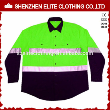 custom safety mechanic fluorescent green reflective work shirts