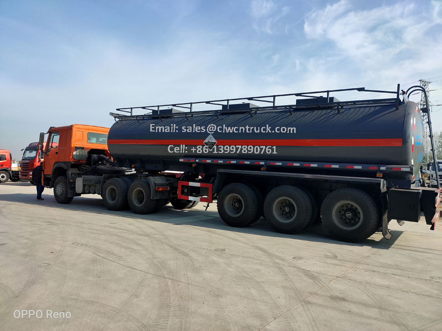 danger acid transport tank truck