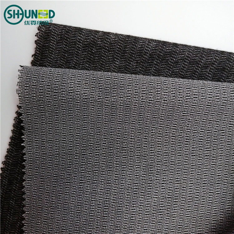 OEKO 55% Polyester 45% Viscose 140gsm Brushed Woven Fusible Interlining Textile for Suit