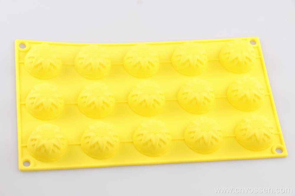 15-cavity Different Shapes Silicone Flower Baking Mold