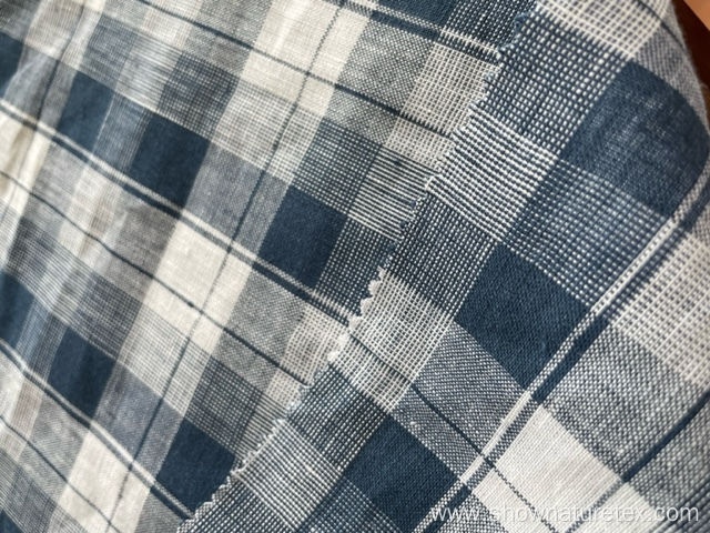 linen 100% yarn dyed checks for high quality fashion fabric