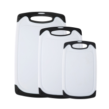 3-Piece White Plastic Cutting Boards Set for Kitchen