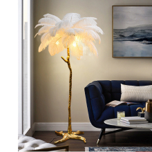 Nordic Luxury Ostrich Feather Stand Lamp
