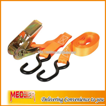 1inch light-duty small ratchet strap with S hooks