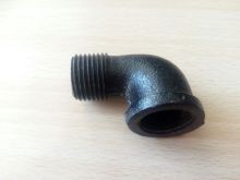 Black F-M cast iron threaded elbow