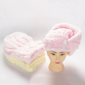 Microfiber long plush coral fleece hair drying turban