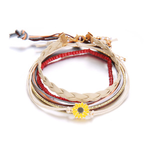 Bracelet d&#39;amitié fait main Bracelet de tournesol pour femmes Hommes