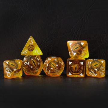 SET DE DICES RPG DRAGE BESCON DRAGE de 7, Dragon Eye Polyédral Dice Set, 6 couleurs disponibles