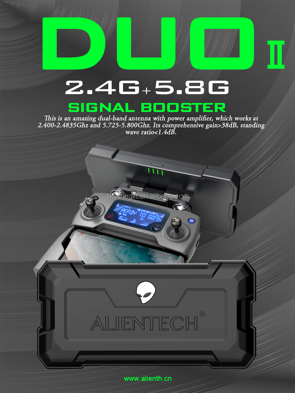 ALIENTECH DUO II 2.4G/5.8G signal booster antenna range extender for DJI mvic Air 2/mini 2 drone