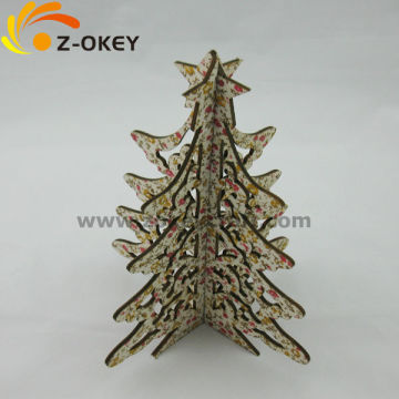 2016 specia Wood ornaments 3D puzzle with pine tree shape for Christmas